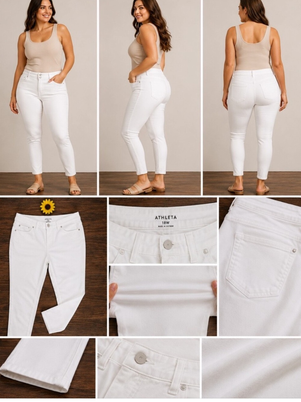 Athleta Sculptek Ultra Skinny White High-rise Jeans size 20, orig $118